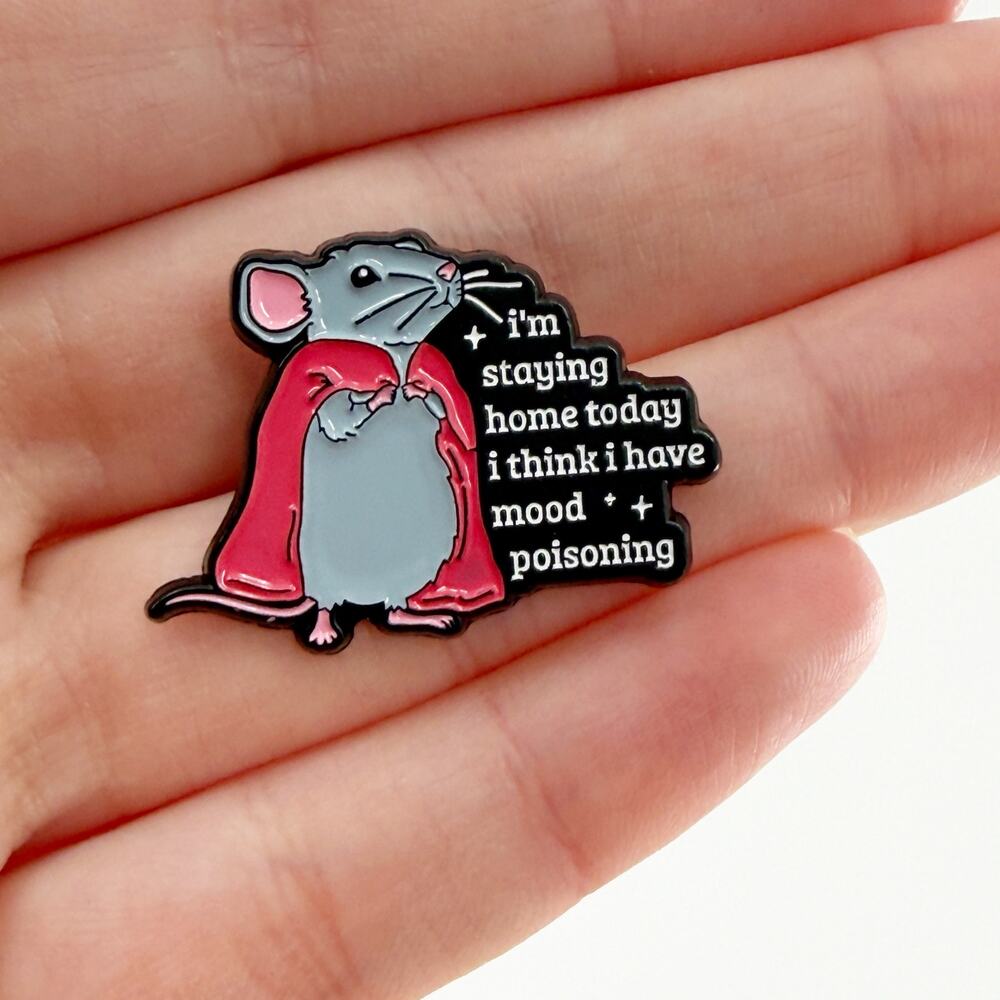I'm Staying Home Enamel Pin, Mood Poisoning Funny Pin, Introvert Pin